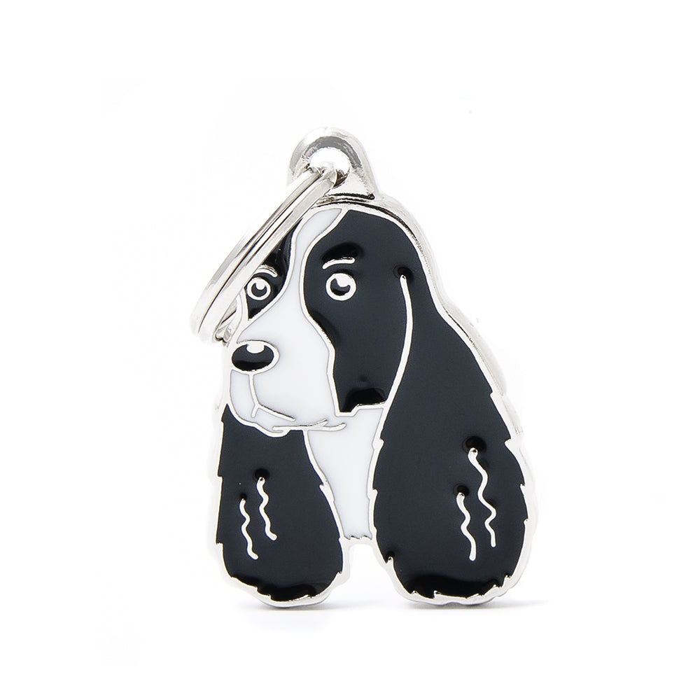 Medaglietta Cane Springer Spaniel Bianco e Nero Medaglietta Cane Springer Spaniel Bianco e Nero